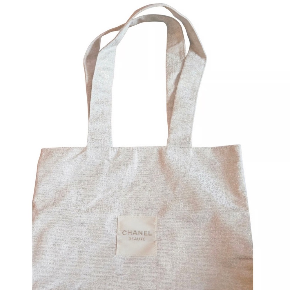CHANEL Beige Canvas Shopper Tote